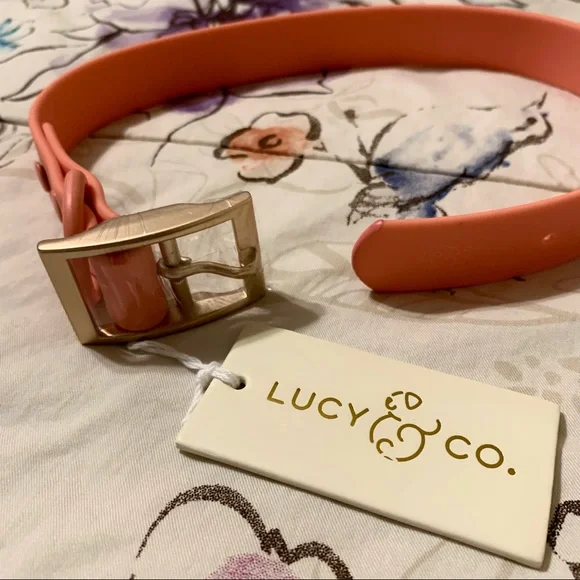 💛 Large Lucy & Co. Everyday PVC Collar in Coral - Picture 9 of 16